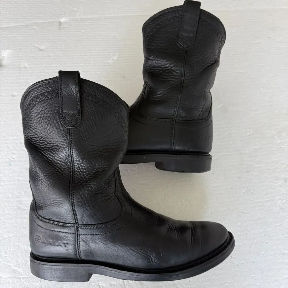 Ariat Sierra Work Boots Men's Size 11D Black Leather Slip & Oil Resisting